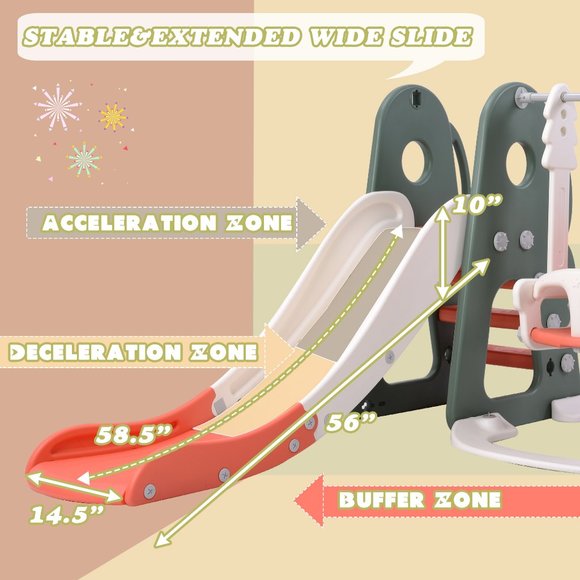 6 in 1 Toddler Slide and Swing Set - Picture 6 of 11